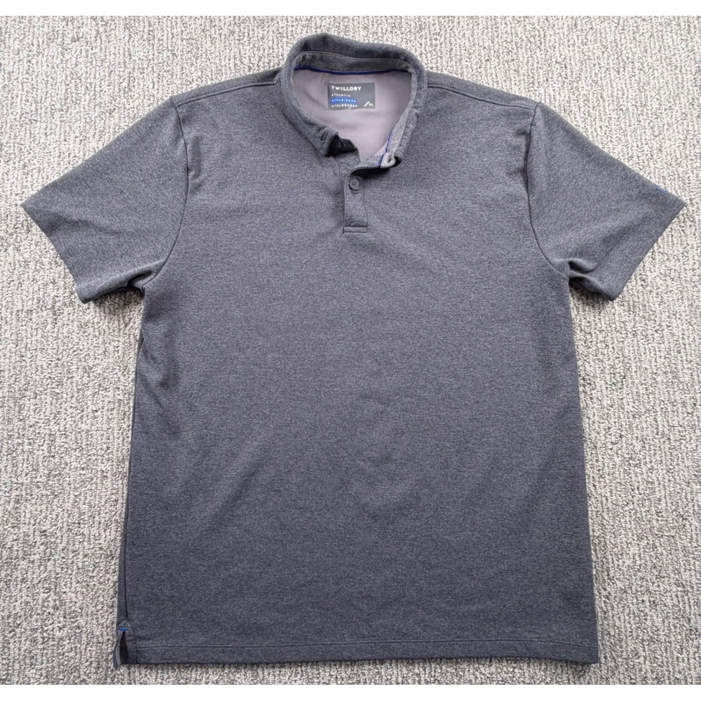 Twillory Performance Polo Shirt Mens XL Gray Athleisure Short Sleeve Golf Tee